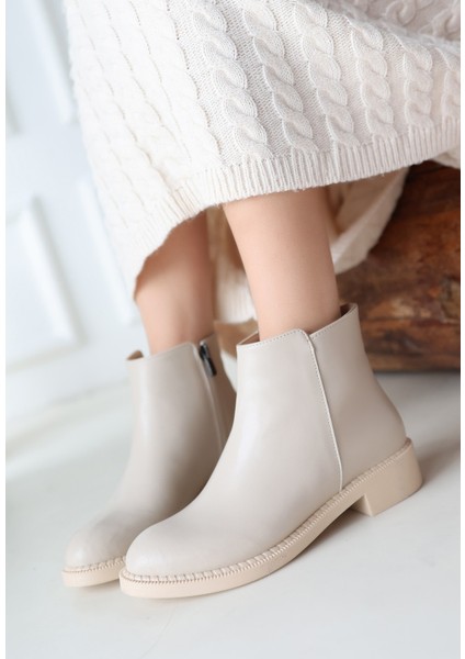 Bernishoes Moed Bej Cilt Topuklu Bot modelleri