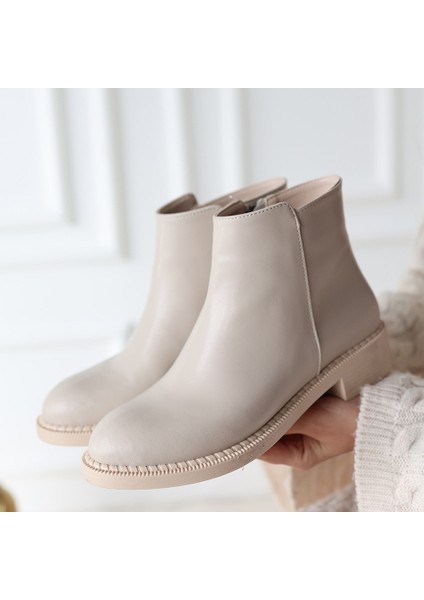 Bernishoes Moed Bej Cilt Topuklu Bot fırsatları