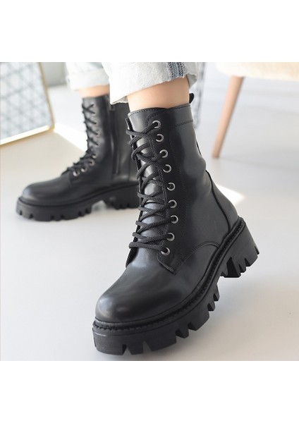 Bernishoes Flona Siyah Cilt Bağcıklı Bot fırsatları