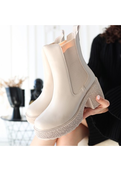 Bernishoes Paigo Bej Cilt Topuklu Bot fırsatları