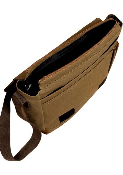 Çok Bölmeli ve Cepli Kanvas Notebook ve Tablet Çantası, Unisex, Kahverengi modelleri