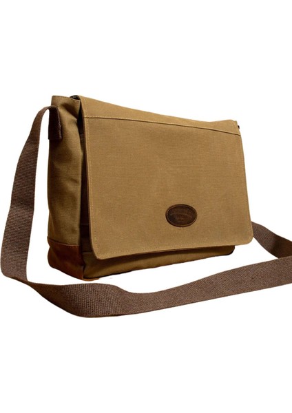 Çok Bölmeli ve Cepli Kanvas Notebook ve Tablet Çantası, Unisex, Kahverengi fırsatları