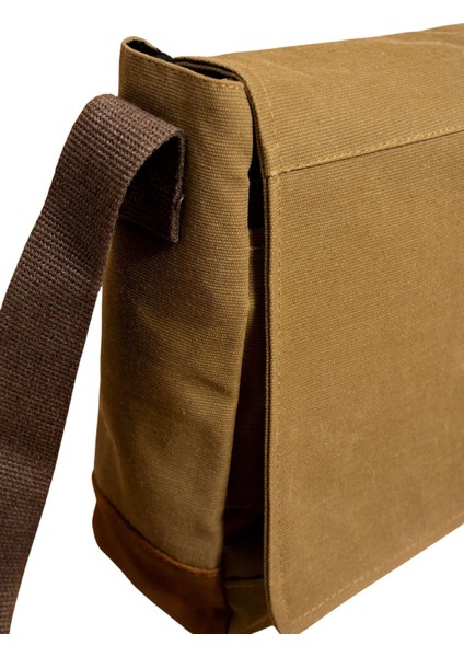 Çok Bölmeli ve Cepli Kanvas Notebook ve Tablet Çantası, Unisex, Kahverengi indirimleri