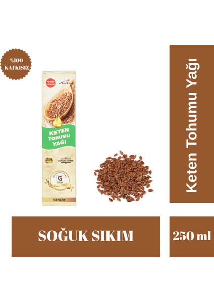 Katkısız Soğuk Sıkım Keten Tohumu Yağı 250 ml