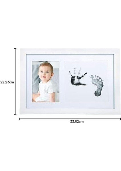 Pear Bebek El Izi ve Ayak Izi Çerçevesi, Cinsiyet-Nötr Bebek Baskı Çerçevesi, Kız Veya Erkek Bebek Baskı Resim Çerçevesi, Beyaz modelleri