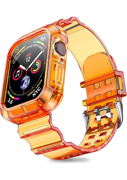 Apple Watch Seri 10 42MM Uyumlu Silikon Kordon ve Kasa Koruyucu