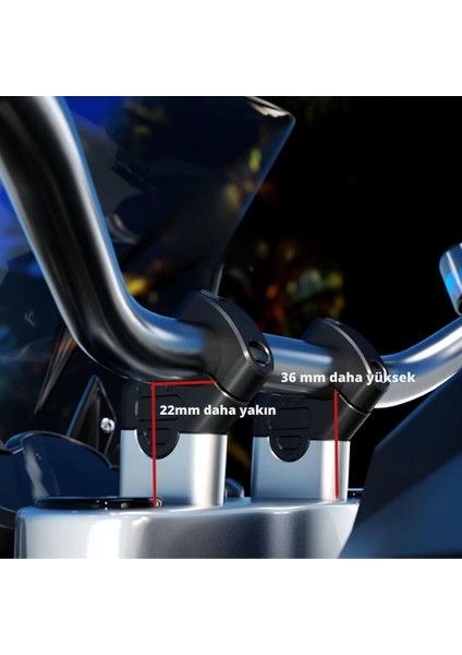 Nukroport 22 mm Gidonlar Için Gidon Yükseltme Aparatı (Siyah) fırsatları