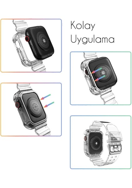 Apple Watch Seri 10 42MM Uyumlu Silikon Kordon ve Kasa Koruyucu fiyatları