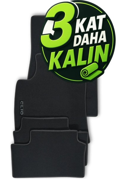 Renault Clio 5 2024 Uyumlu Velur Halı Paspas Takımı - Kalın ve Şık