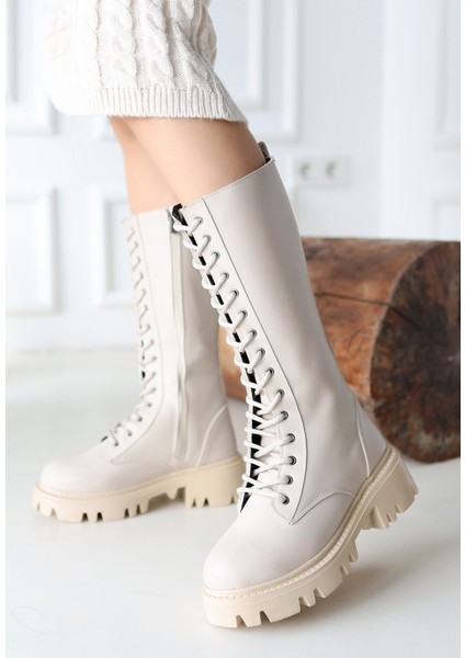 Bernishoes Uliza Bej Cilt Bağcıklı Çizme