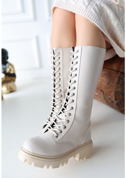 Bernishoes Uliza Bej Cilt Bağcıklı Çizme modelleri