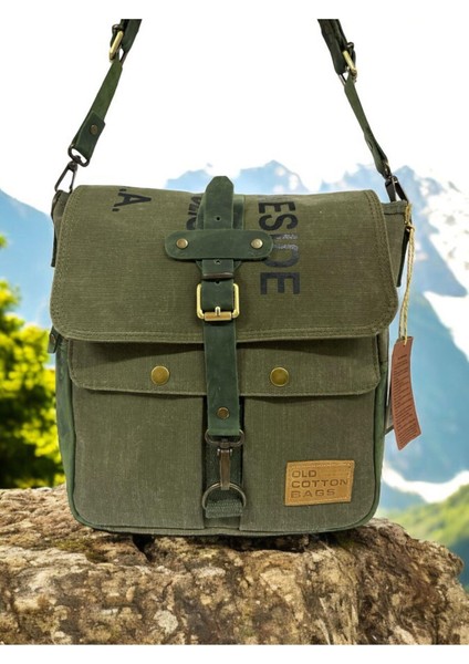 Şık Unisex Vintage Kanvas Su Geçirmez Postacı Omuz Çantası 29X30 cm