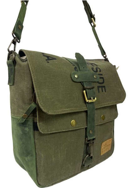 Şık Unisex Vintage Kanvas Su Geçirmez Postacı Omuz Çantası 29X30 cm modelleri