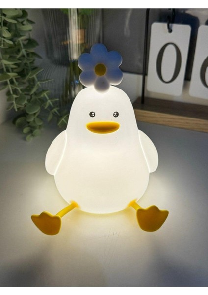 Ördek Figürlü Renkli 3 Kademeli Şarj Edilebilir Dokunmatik Gece Lambası Çocuk Bebek Oda Lambası fırsatları