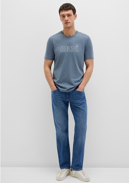 Mavi Logo Baskılı Gri Tişört 065781-80889 fiyatları
