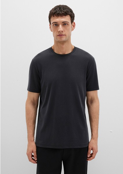 Bisiklet Yaka Siyah Basic Tişört 0612865-900 fırsatları