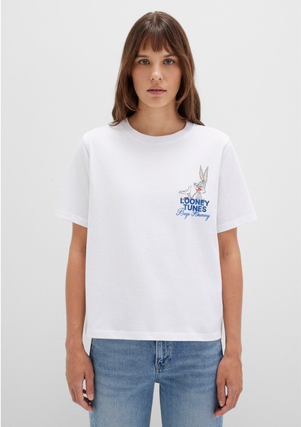 Bugs Bunny Baskılı Beyaz Tişört 1613667-620 fırsatları