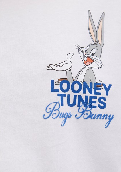 Bugs Bunny Baskılı Beyaz Tişört 1613667-620