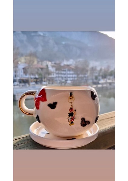 El Yapımı Minnie Mouse Seramik Fincan