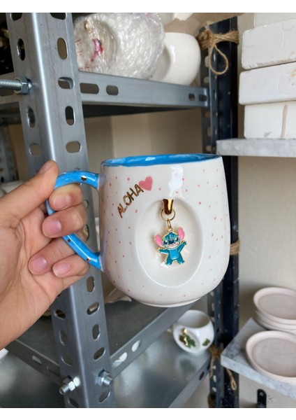 El Yapımı Stitch Seramik Kupa