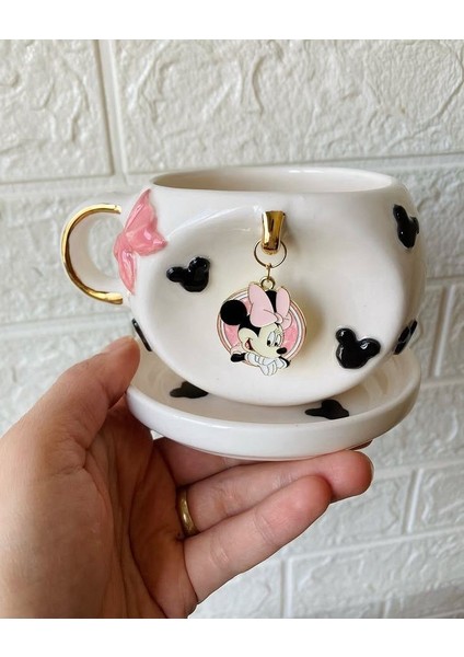 El Yapımı Minnie Mouse Seramik Fincan