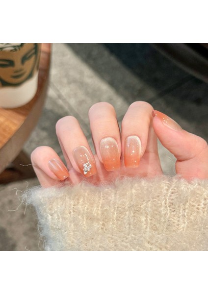 Tekrar Kullanılabilir El Yapımı Protez Takma Tırnak TT1330 - Yaprak Taşı - 10'lu