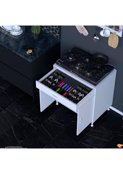 DOQU (XXXL) Set Ocak Altı Dolap 80x88x56 cm Çekmeceli, Kapaklı ve 1 Gözlü Tüp Bölmelidir fiyatları