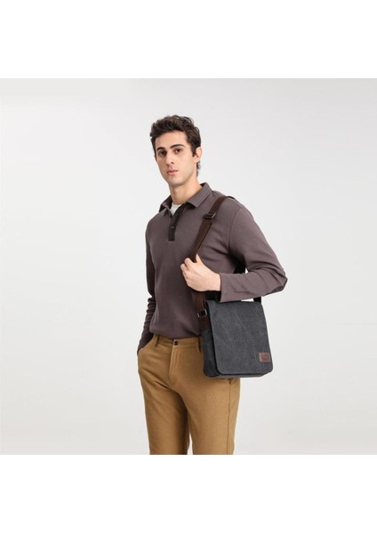 Su Geçirmez Kanvas Postacı Omuz Çantası, Siyah, Şık ve Dayanıklı Tasarım modelleri