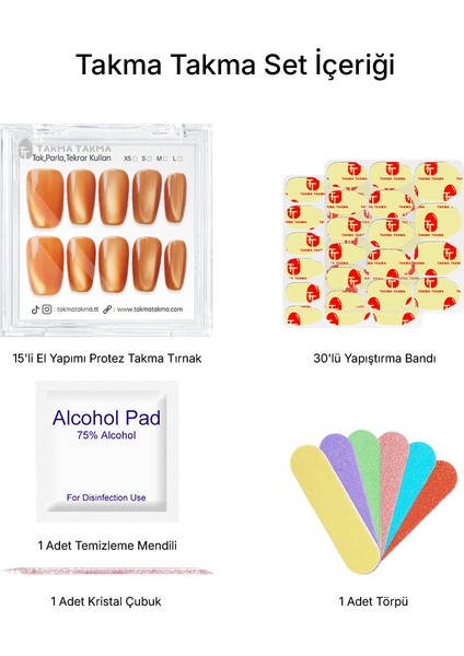 15'li Ten Rengi Orta Kare TT1298 Tekrar Kullanılabilir El Yapımı Protez Takma Tırnak - Ten Rengi-M indirimleri