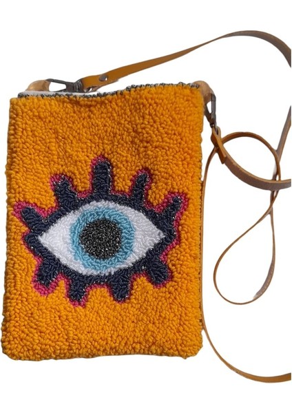 Sarı Nazar Işlemeli Hafif Telefon ve Omuz Çantası fırsatları