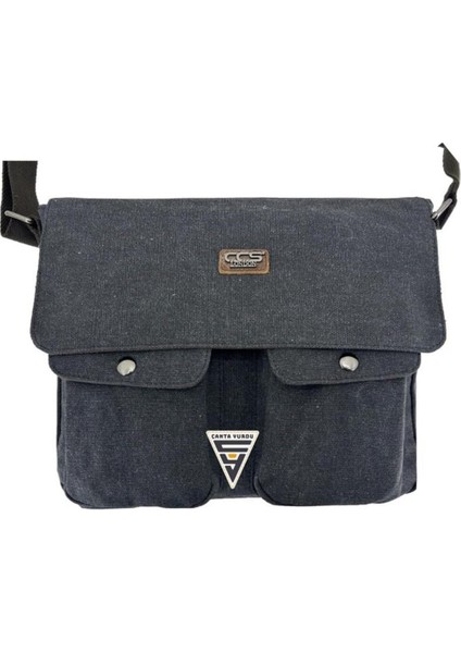 Şık Çok Renkli Kanvas Postacı Omuz Çantası Siyah 100% Kaliteli ve Hafif Tasarım