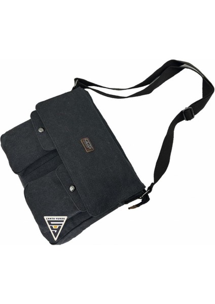 Şık Çok Renkli Kanvas Postacı Omuz Çantası Siyah 100% Kaliteli ve Hafif Tasarım fiyatları