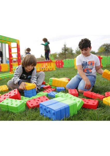 48 Parça Büyük Tuğla Blok Seti - Eğitici ve Beceri Geliştirici Oyuncak | 3+ Yaş, Renkli Yapı Blokları fiyatları