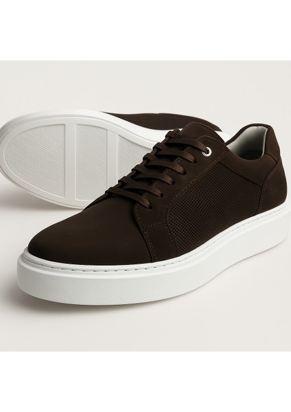 GE0065-6 Nubuk Deri Antibakteriyel Eva Taban Koku Yapmaz Erkek Sneaker Ayakkabı