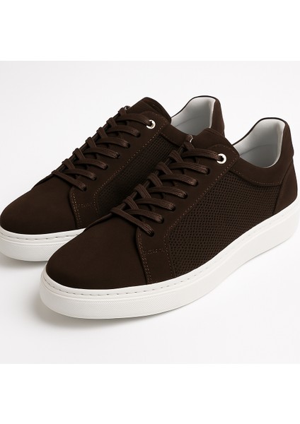 GE0065-6 Nubuk Deri Antibakteriyel Eva Taban Koku Yapmaz Erkek Sneaker Ayakkabı