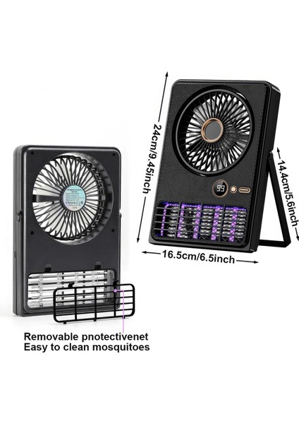 Ultra Sessiz Fan 5 Kademeli Şarjlı / Uv Işıklı Sinek Öldürücü Özellikli Masaüstü Vantilatör/ Pervane fırsatları