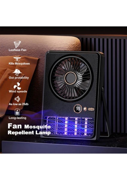 Ultra Sessiz Fan 5 Kademeli Şarjlı / Uv Işıklı Sinek Öldürücü Özellikli Masaüstü Vantilatör/ Pervane indirimleri