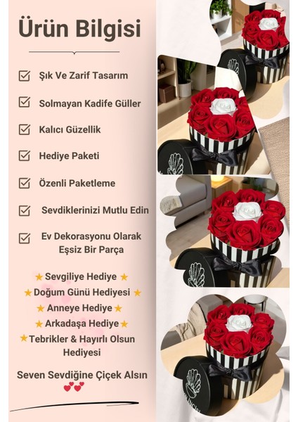 Sevgiliye Özel Hediye Gül Kutu Kırmızı Beyaz Hediyelik Çiçek Doğum Günü Sepeti Kız Arkadaşa Sevgili fiyatları