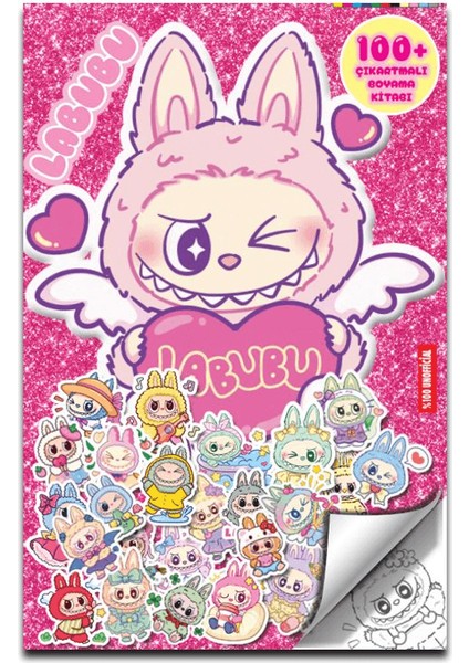 Labubu- 100 Çıkartmalı Boyama Kitabı