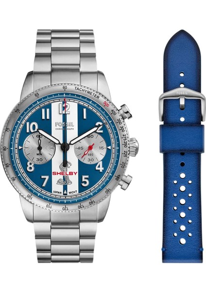 FLE1209SET Shelby x Fossil Grand Tourer Limited-Edition Erkek Kol Saati ve Yedek Kordon