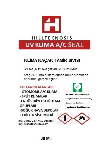 Klima Gaz Kaça Tamir Sıvısı 10ML modelleri