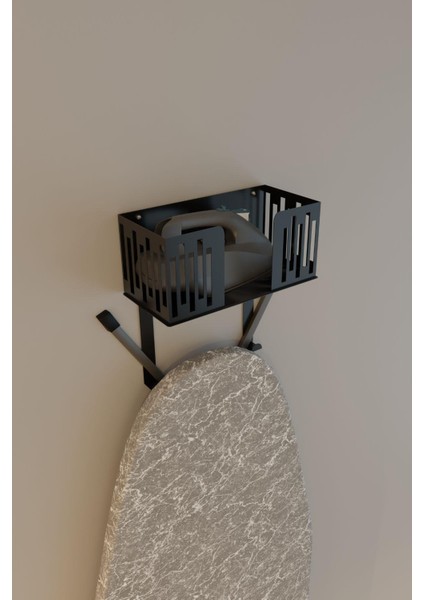 Siyah Duvara Monte Ütü ve Ütü Masası Tutucu, Organizer, Ütü ve Ütü Masası Askısı MT111S