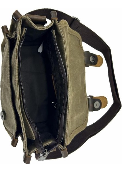 Yeşil Kanvas Omuz Çantası, Şık ve Hafif, Günlük Kullanım Için Uygun
