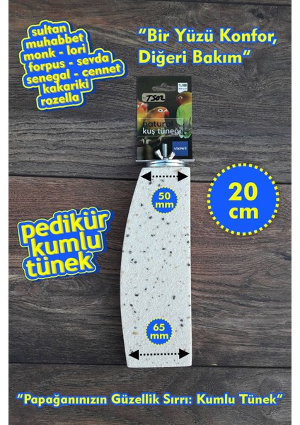 Venty 20 cm Pedikür Kumlu Stand Tünek | Sultan, Lori, Konur, Monk, Sevda, Muhabbet, Forpus, Sevda | Gaga ve Tırnak Bakımı T502