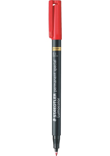 & WizDesign 319 F-2 Lumocolor Permanent Specıal Markör F Kırmızı (10'lu / 1 Kutu)