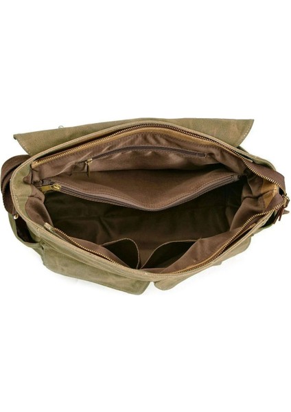 Yeşil Retro Kanvas Postacı Çanta, Mumlu ve Su Geçirmez, Çok Renkli Tasarım modelleri