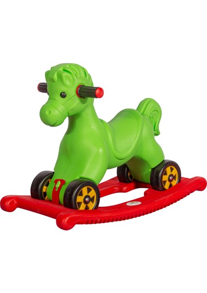 2 Fonksiyonlu Sallanan ve Tekerlekli Oyuncak At - 3+ Yaş | Kızaklı & Binek Çocuk Aktivite Oyuncağı