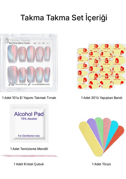 10'lu Gümüş Orta Balerin TT1237 Tekrar Kullanılabilir El Yapımı Protez Takma Tırnak - Gümüş-M indirimleri