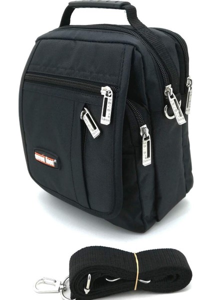 Su Geçirmez Çok Gözlü El Çantası, Siyah Renk, Şık ve Kullanışlı Tasarım