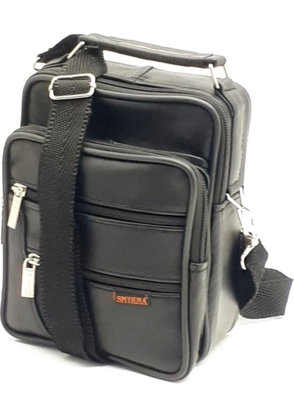 Şık Siyah Gerçek Kuzu Derisi Erkek El ve Omuz Çantası fiyatları